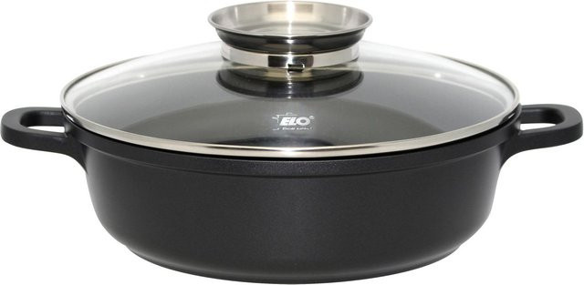 ELO Alucast Servierpfanne mit Glasdeckel und Aromaknopf, Schwarz, Durchmesser: 24 cm - Bild 1