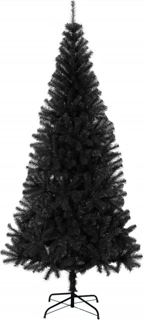 vidaXL Künstlicher Weihnachtsbaum aus PVC mit Ständer in Schwarz, Höhe: 180 cm - Bild 1
