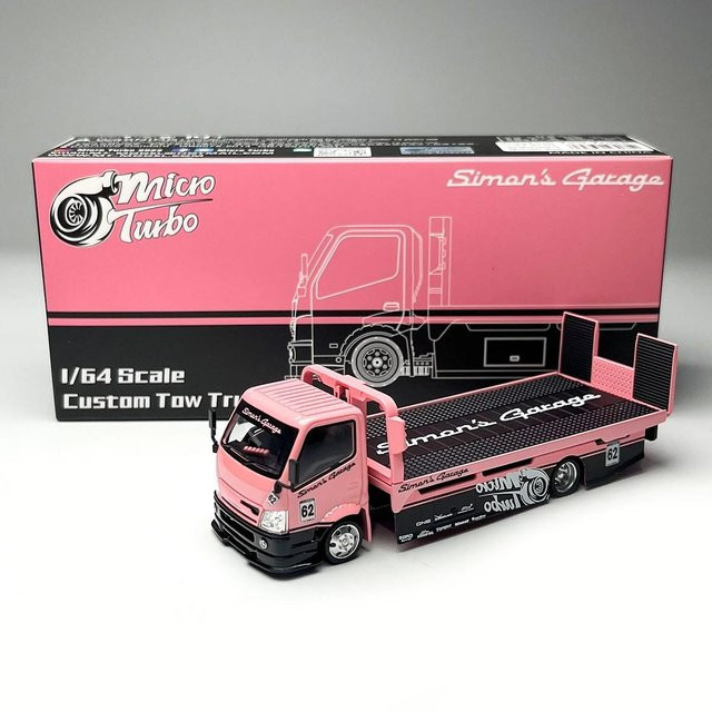 Microturbo Hino 300 Abschleppwagen, 1:64, Rosa, ab 14 Jahren - Bild 1