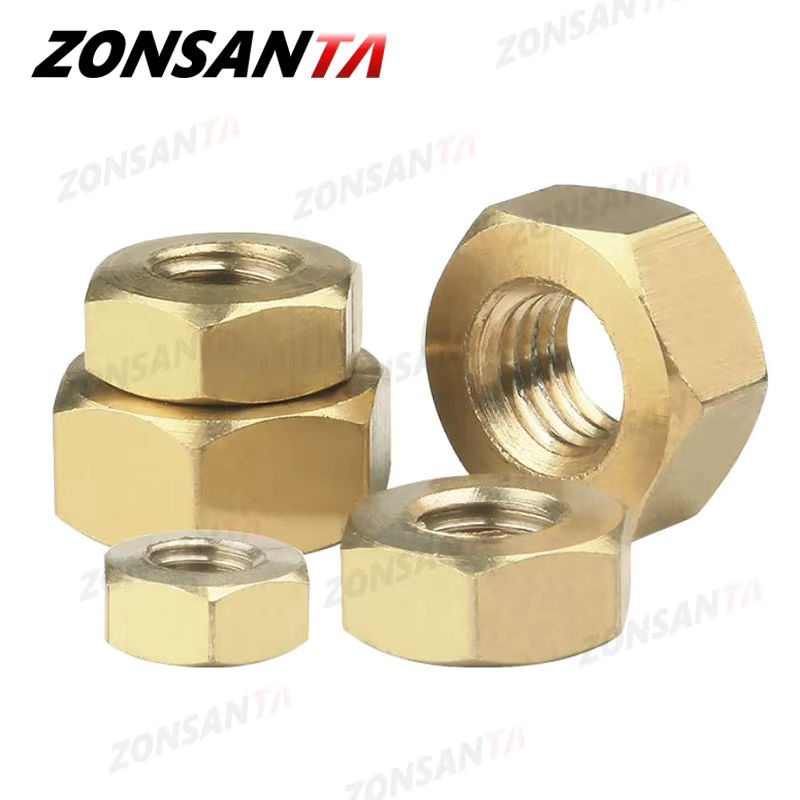 ZONSANTA Sechskantmutter DIN934 aus massivem Messing in Gold, M1,6 - Bild 3