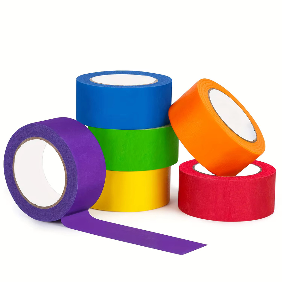 6 Rollen farbiges Abdeckband Regenbogen-Malerei-Klebeband für Kinder und Heimwerker, Breite: 2,5 cm, Multicolor - Bild 5