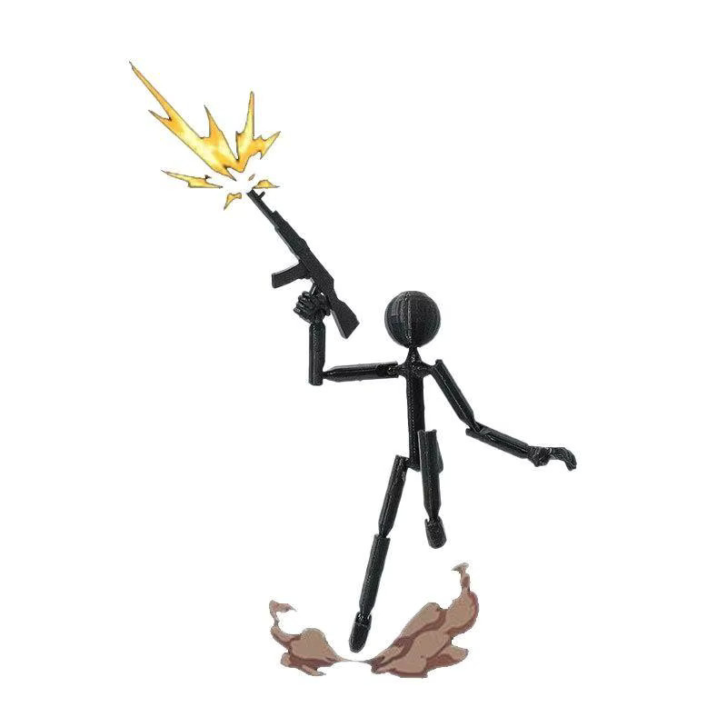 JETTING Stickman-Actionfigur, bewegliches Roboter-Mannequin, Schwarz - Bild 1