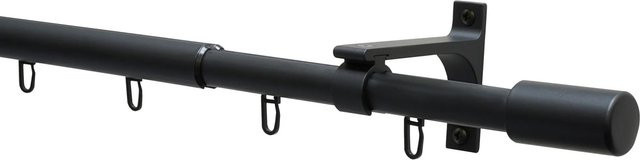 Gardinia Gardinenstangen-Set Thasos aus Metall, ausziehbar, Schwarz, Ø 19/22 mm, Breite: 190-360 cm - Bild 1