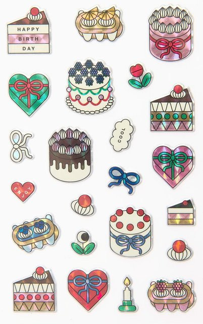 Rico Design x Redfries Puffy Sticker mit Torten-Motiven für Kinder - Bild 1