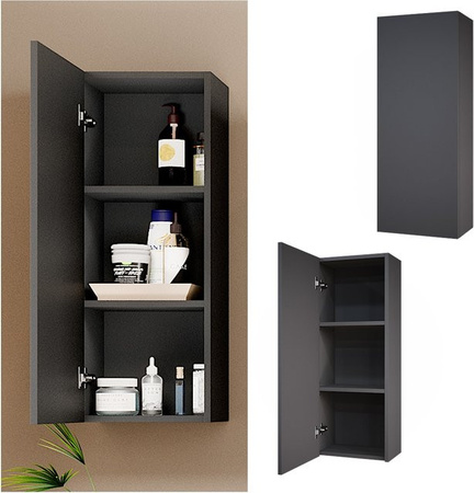 Vicco Hängeschrank Gloria Badschrank in Anthrazit modern mit 3 Fächern B/T/H: 33 x 21,6 x 84 cm