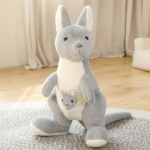BC Pet Supplies Känguru Plüschtier, grau, 90cm - Bild 1