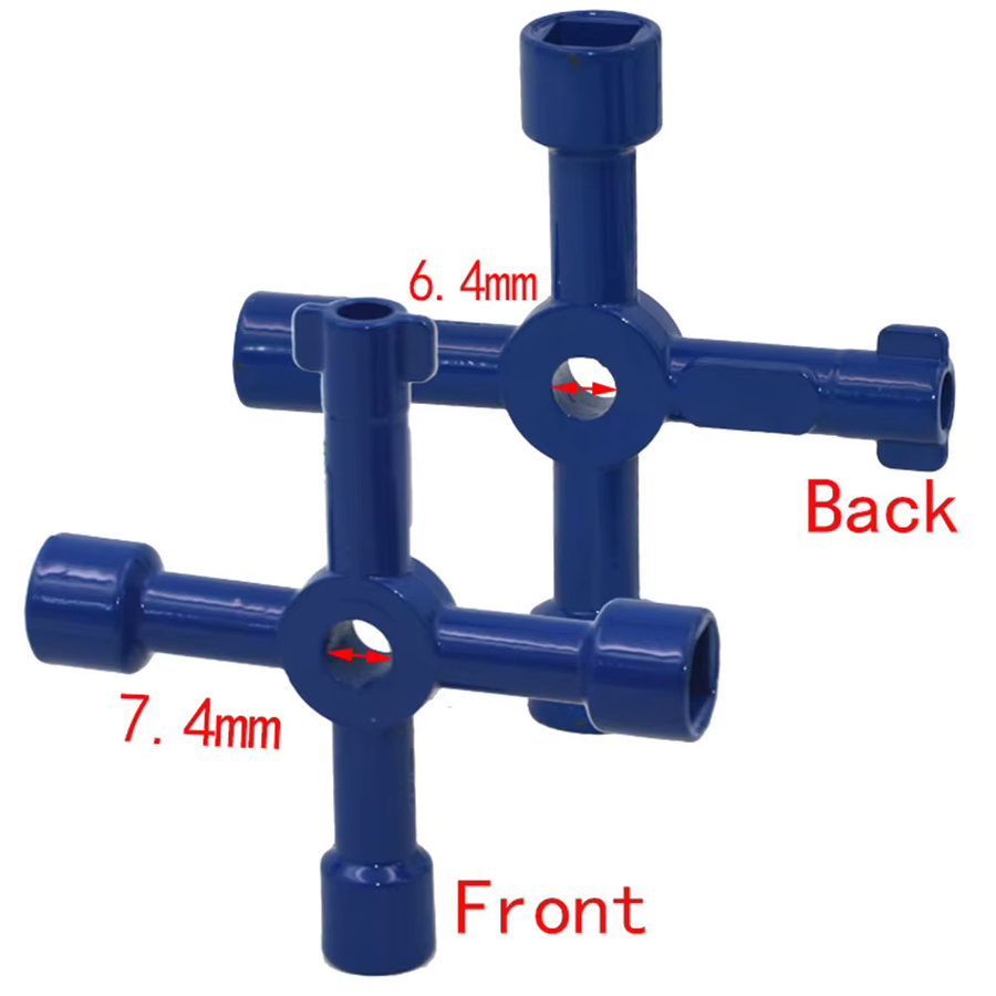 VIBRATITE Schlüsselschlüssel aus Zinklegierung in Blau für elektrische Schaltschränke, Aufzüge und Wasserzähler - Bild 3