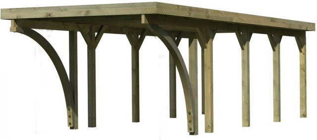 Karibu Einzelcarport Classic 3 Variante C mit PVC-Dach und 2 Einfahrtsbögen in Grün, B/T/H: 273 x 657,5 x 234 cm - Bild 3
