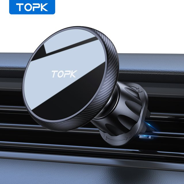 TOPK Magnetischer Autotelefonhalter mit Metallhaken für MagSafe, kompatibel mit iPhone 16, 15, 14, 13, 12 Pro Max Plus Mini-Hülle - Bild 1