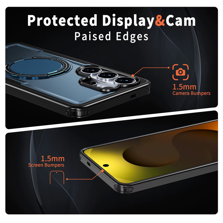 szHAIyu Handyhülle mit magnetischer Drehhalterung für Samsung Galaxy S26 Ultra S25 Edge S24 FE S23 Plus A57 A37 A17 A56 A36 A26 A16 A06 in Schwarz - Bild 3