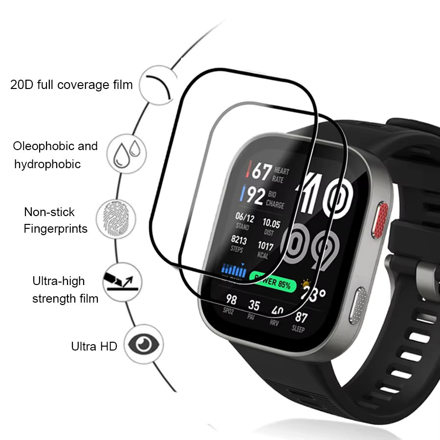 Displayschutzfolie Amazfit Bip Max, Silikon, transparent - Bild 3