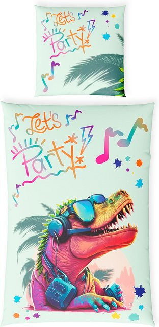 Hornisch HeimTex Kinderbettwäsche Glow aus Baumwolle Renforce in Multicolour mit Tier-Grafikdesign - Bild 1