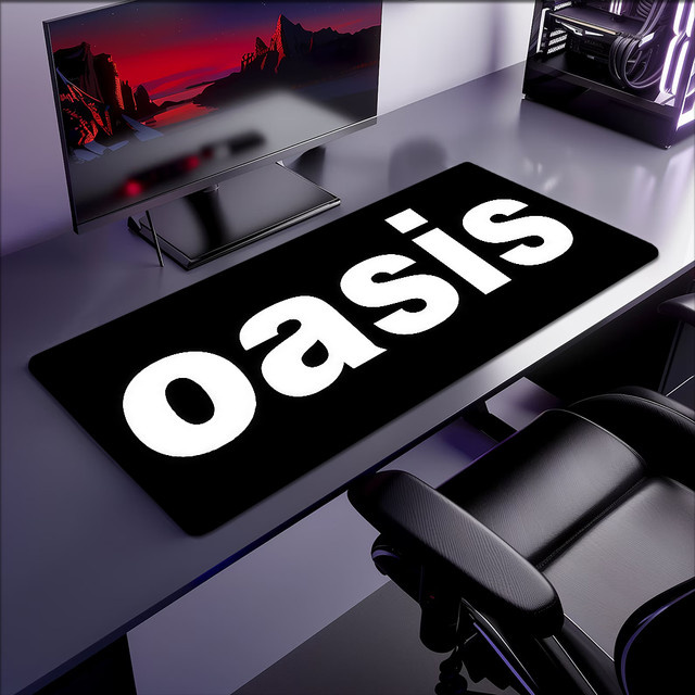 Hot Rubber Band Schreibtischmatte XXL O-Oasis in Schwarz, rutschfeste und verdickte Gaming-Mauspad für Büro und Gaming - Bild 1