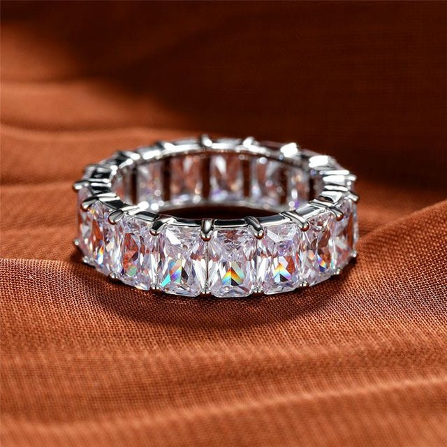 YIRAN Jewelry Verlobungsring, Regenbogen Zirkon, Gelbgold Farbe, Damen - Bild 1