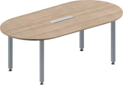 Schäfer Shop Genius Konferenztisch MODENA FLEX, oval, Eiche Dekor und weiß, B: 200 cm, T: 100 cm, H: 72-84 cm