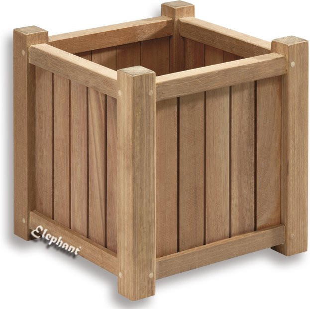Viereckiger Blumenkasten aus Hartholz B/B/H: 35 x 35 x 35 cm - Bild 1