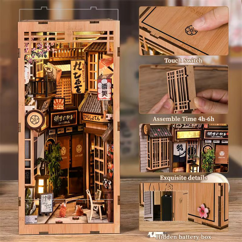 zuuton DIY-Bücherregal-Set, Miniatur-Puppenhaus, 3D-Puzzle-Modellbau, Holz, ab 14 Jahren - Bild 2
