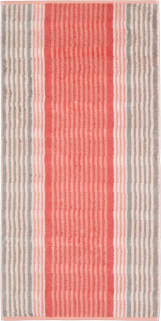 Handtuch NOBLESSE HARMONY gestreift in Rot und Pink aus Baumwolle mit Oeko-Tex Standard 100 - Bild 1