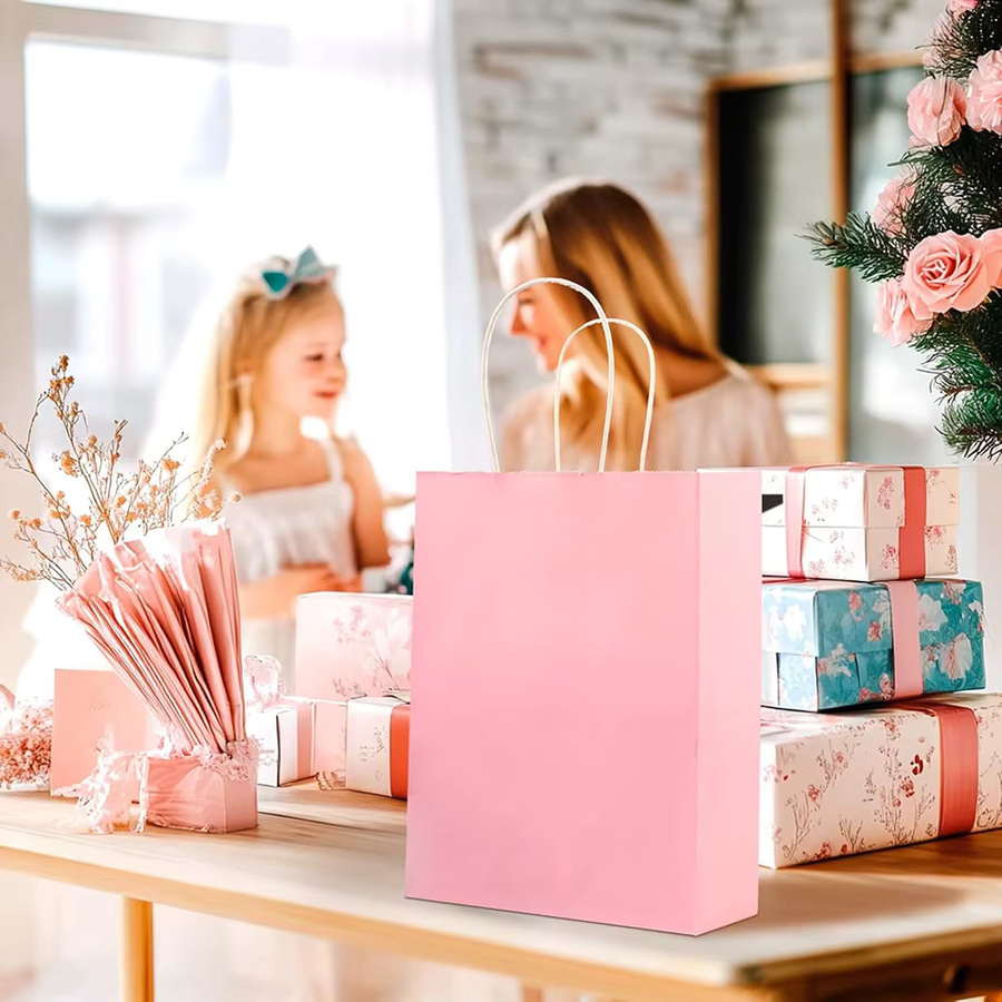 Bunte Geschenktüten aus Kraftpapier mit Griffen für Party, Geburtstag oder Hochzeit in Mehrfarben - Bild 4