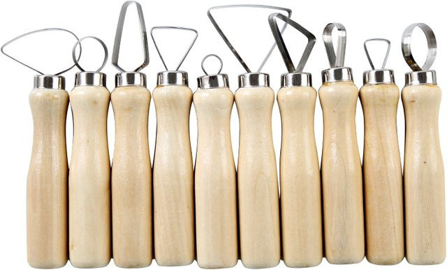 10-teiliges Edelstahl-Schärfmesser-Set mit Rundkopfmesser in Beige zur Reparatur von Keramikwerkzeugen - Bild 1
