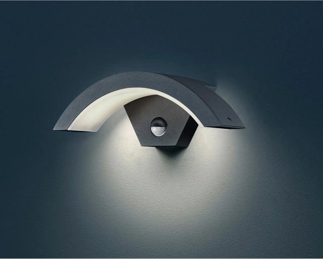 Trio LED-Außenwandleuchte Ohio in Anthrazit mit Bewegungsmelder und warmweißem Licht aus Aluminium Druckguss - Bild 1