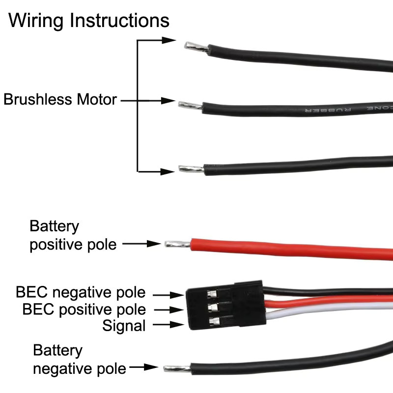 YUENHOANG AM32 2-4S 40A ESC 32-bit Bürstenloser Geschwindigkeit Controller, mit On-board 5V2A BEC Modul - Bild 3
