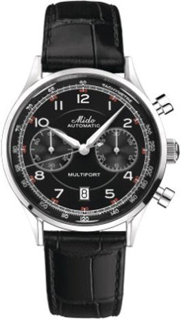 Mido Chronograph, Automatik, Edelstahl, Leder, Schwarz, Herren - Bild 1