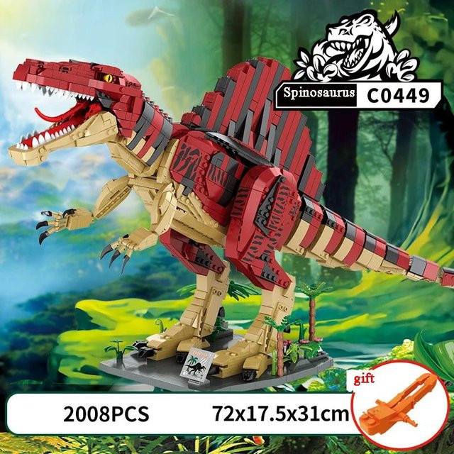 Yiran toy MOC Jurassic Serie Spinosaurus Tyrannosaurus Rex Velociraptor, Bausteine Set, Dinosaurier, ab 6 Jahren - Bild 1