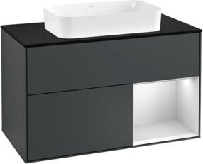 V&B Finion Waschtischunterschrank mit Abdeckplatte in Blau und Weiß, lackiert, B/T: 100 x 50,1 cm - Bild 1