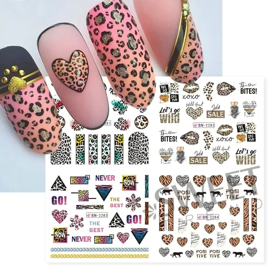 SWEET TREND Nagel Wasser Aufkleber, Leopard Print, 12 Stück - Bild 2