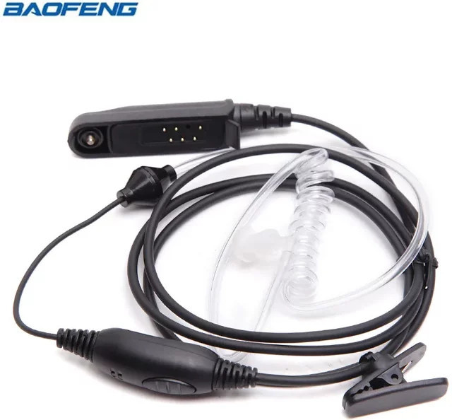 Baofeng Akustisches Rohr-Headset-Mikrofon in Schwarz für wasserdichte Walkie-Talkies und Funkgeräte - Bild 1