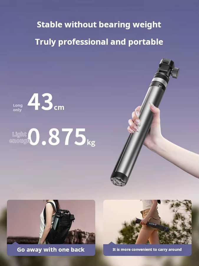 LEEKAI LK56 Aluminium Stativ in Schwarz für Kamera und Licht, Höhe: 2,1 m - Bild 5