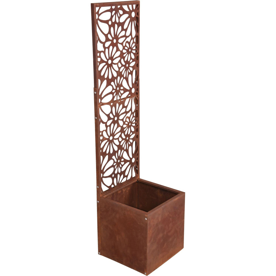 Garden Pleasure Pflanzkübel Ezra mit Sichtschutz in Rostbraun, H x B x T: 118 x 30 x 30 cm - Bild 2