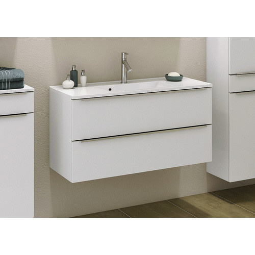 HELD MÖBEL Waschtisch Garda in Weiss, modern und wandmontiert, Breite: 100 cm, Höhe: 54 cm, Tiefe: 47 cm - Bild 2