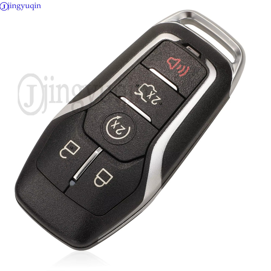 Jingyuqin Smart Remote Auto Schlüssel Fernbedienung mit ID49 Chip und 5 Tasten für Ford Fusion, Explorer, Rand Mustang in Schwarz, 433,92 MHz - Bild 3