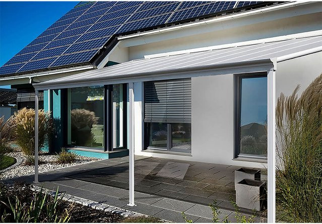 Home Deluxe Terrassenüberdachung Solis aus Aluminium in Weiß, B/T/H: 434 x 303 x 226/278 cm - Bild 3