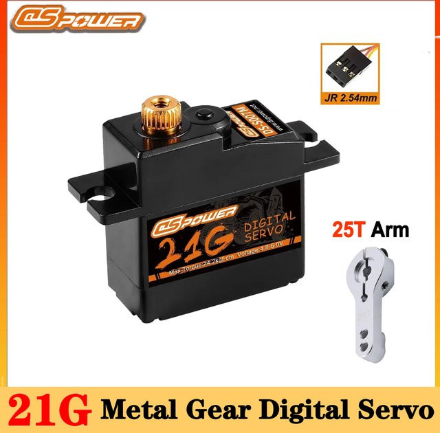 DSPOWER Mikro-Digitalservo, Metallgetriebe, Wasserdicht, Zubehör - Bild 1