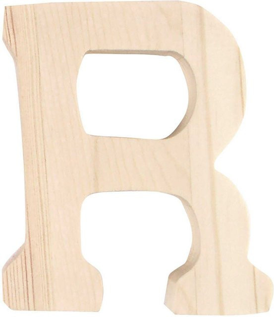 Rico Design Holz-Buchstabe R für die Tischdekoration, Höhe: 8 cm - Bild 1