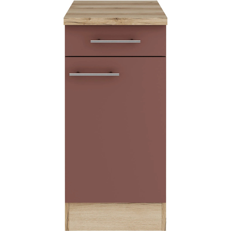 OPTIFIT Bari407 Küchen-Unterschrank in Rostrot mit modernem Design aus melaminbeschichteter Qualitätsspanplatte, Breite: 40 cm - Bild 2