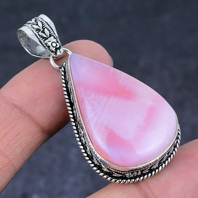 Manju Jewels Paradise Anhänger, 925 Sterling Silber, rosa Opal, Unisex - Bild 1