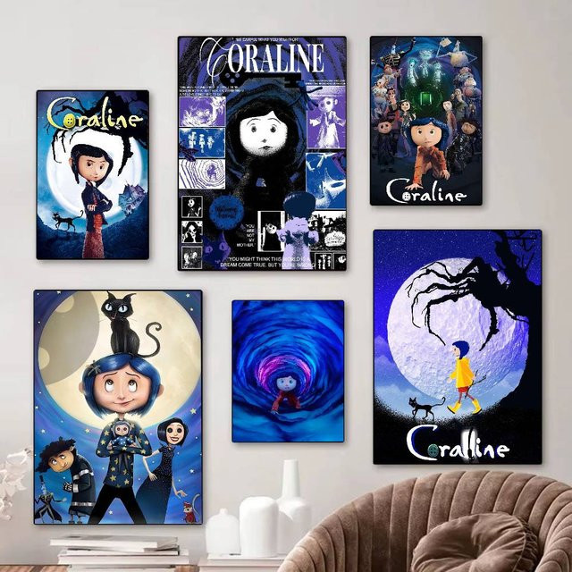 Vintage Anime Poster C-Coraline Retro Wandkunst Illustration in Mehrfarbig - Bild 1