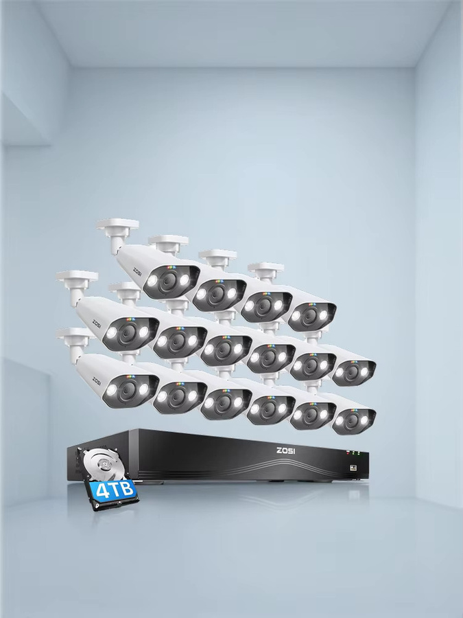 ZOSI 16-Kanal 4K PoE CCTV Sicherheitskamera Komplettset mit 8MP Außen-Videoüberwachungs-Kameras und 32CH Dual-Disk NVR inklusive 2-Wege-Audio - Bild 5