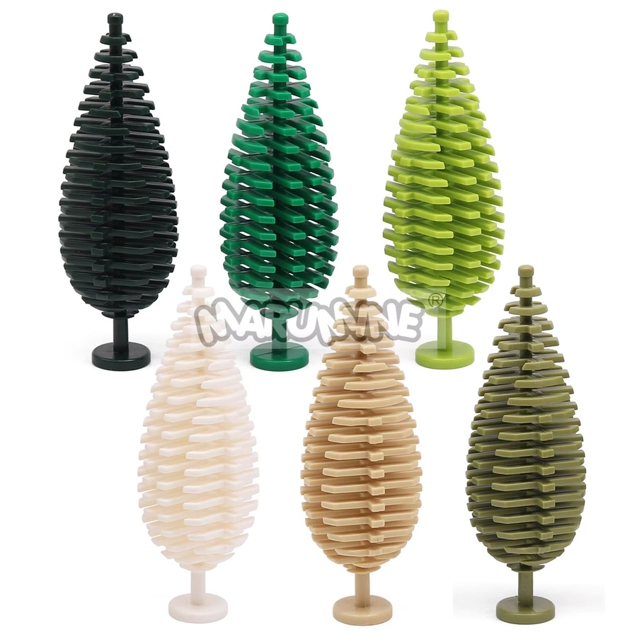 Marumine MOC Bausteine Set für Pflanzen und Bäume, 6er Pack Kiefer und Dschungel Zubehör in Grün und Mehrfarbig - Bild 4