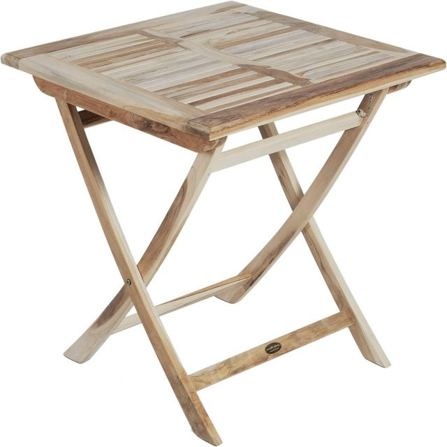 DELUKE Gartentisch LILLY aus Teakholz in Natur Braun, quadratisch, B/T/H: 70 x 70 x 75 cm - Bild 1