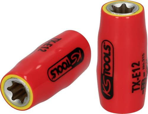 KS Tools TX-E-Stecknuss E16 mit Schutzisolierung 3/8 Zoll in Rot - Bild 1