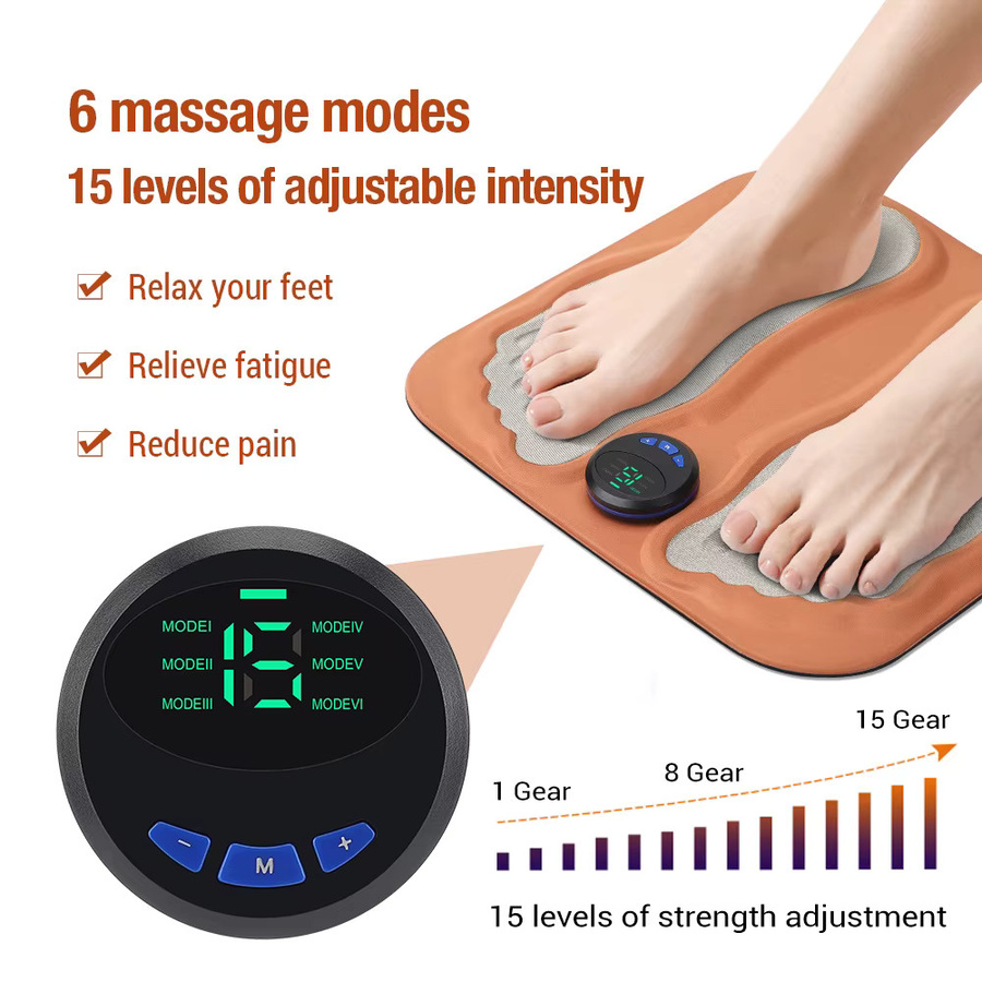 Windaily 3D-Elektro-EMS-Fußmassagegerät mit TENS, 6 Modi, 15 Stufen - Bild 3