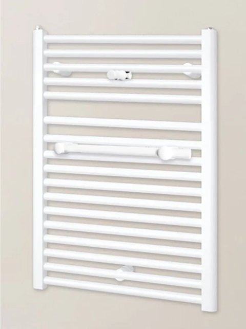 Schulte Design-Heizkörper Köln Handtuchheizkörper in Alpinweiß mit Wandmontage und Anschluss von unten, Höhe: 77,5 cm, Breite: 60 cm, Tiefe: 77,5 cm - Bild 1