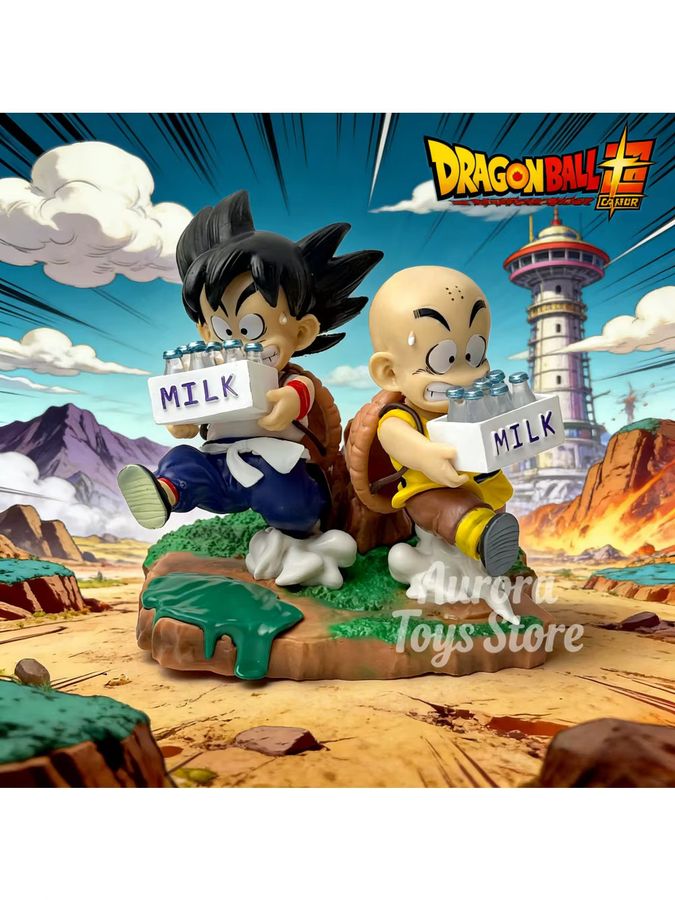 Bandai Dragon Ball Anime Figuren Krillin und Goku aus PVC als Sammler Modell Spielzeug, Höhe: 13 cm - Bild 3