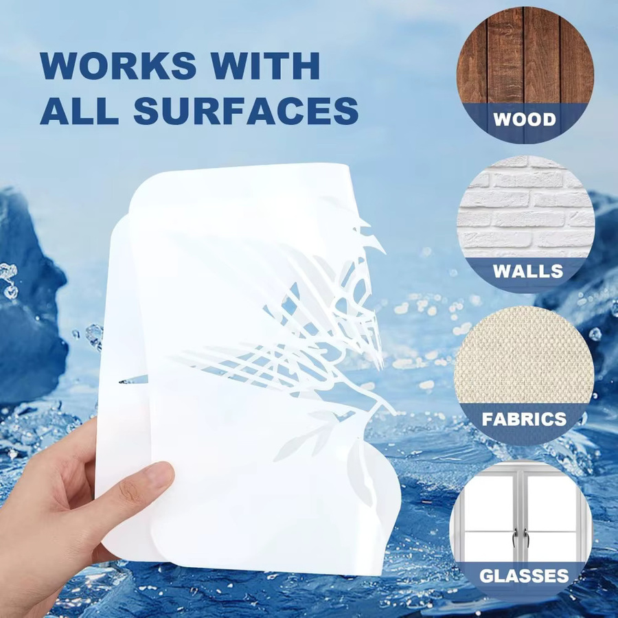 7 Stile Blitzschablone Set mit Pinsel für Natur- und Sturmzeichnungen, wiederverwendbar, Breite: 30,0 cm, Höhe: 30,0 cm - Bild 2