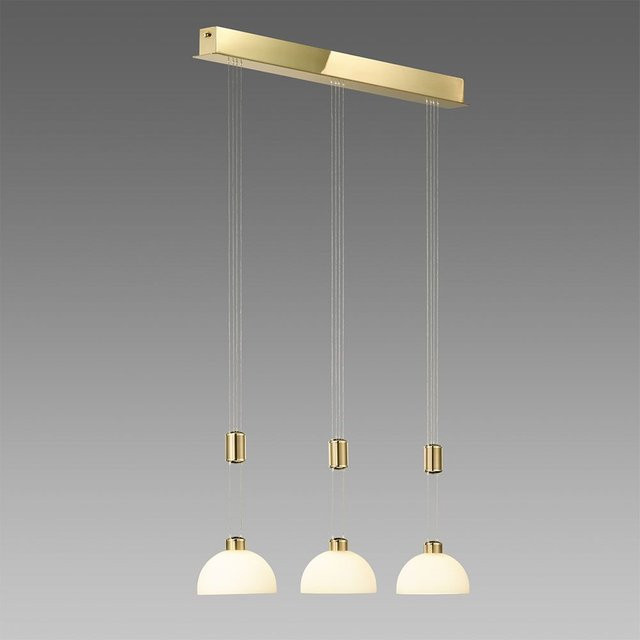 B+M Leuchten Moon II LED-Pendelleuchte, 3-flg, Messing matt, warmweiß (2700K) - Bild 1
